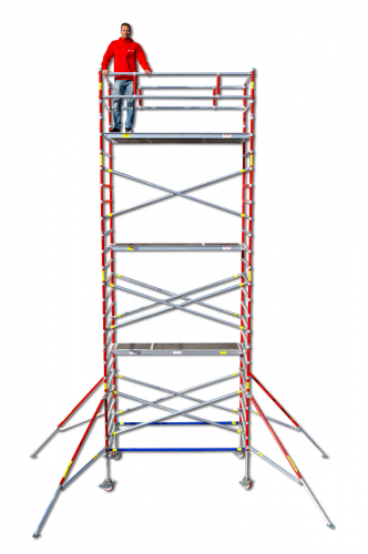 Rakennusteline pyrill 2,5 m (8 m x 1,35 m)  ryhmss Rakennustelineet pyrill / Liikuteltava teline 2,5 m @ Solideq.fi (AF-14016-set)