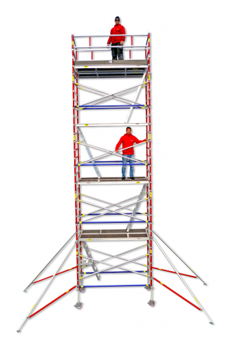 Rakennusteline pyrill 2,5 m (10 m x 1,35 m)  ryhmss Rakennustelineet pyrill / Liikuteltava teline 2,5 m @ Solideq.fi (AF-14017-set)