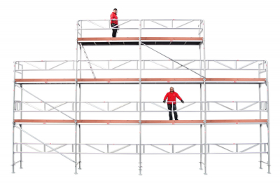 Rakennusteline 12x6 m + listaso Runko Alumiini ryhmss Rakennustelineet / Runkoteline / Telinepaketti - Alumiini @ Solideq.fi (AL-100099-set)