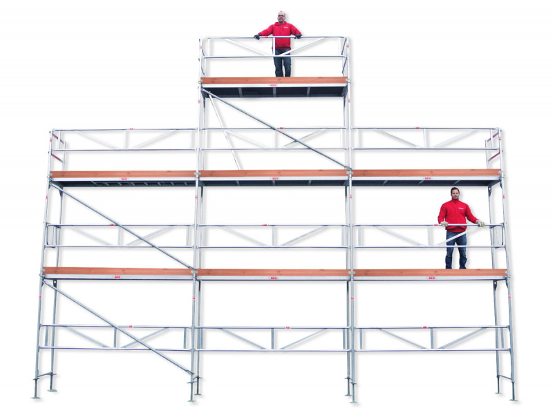 Rakennusteline 9x6 m + lis�taso Runko Alumiini