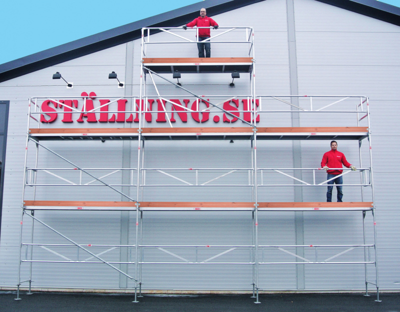 Rakennusteline 9x6 m + lis�taso Runko Alumiini